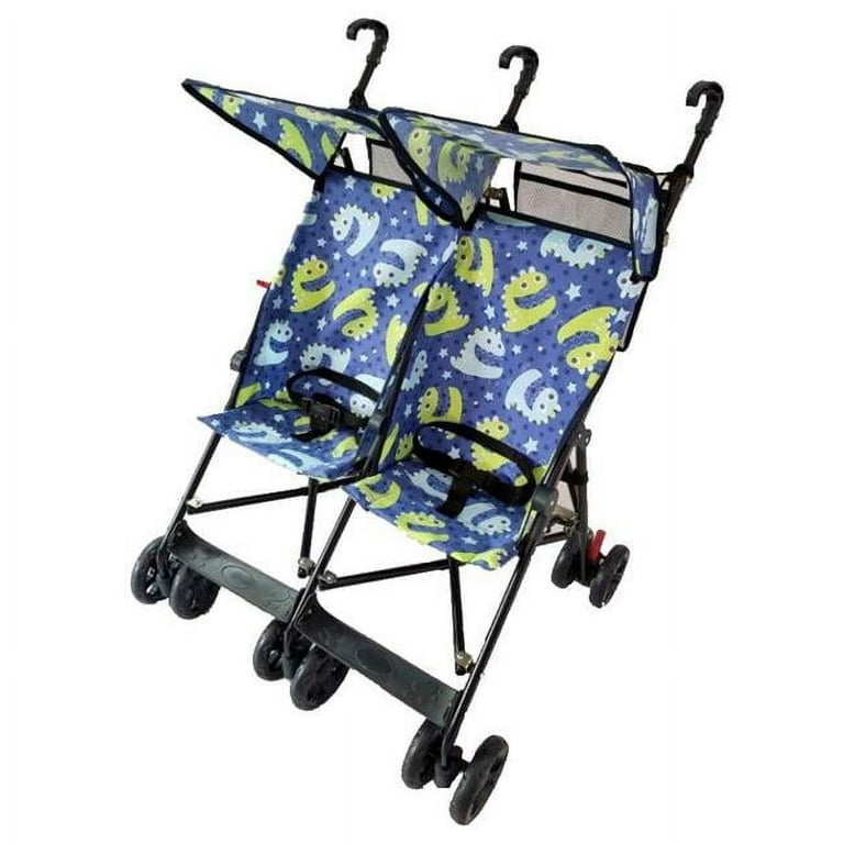 Amoroso Twin Lightweight Toddler Double Umbrella Stroller, Blue