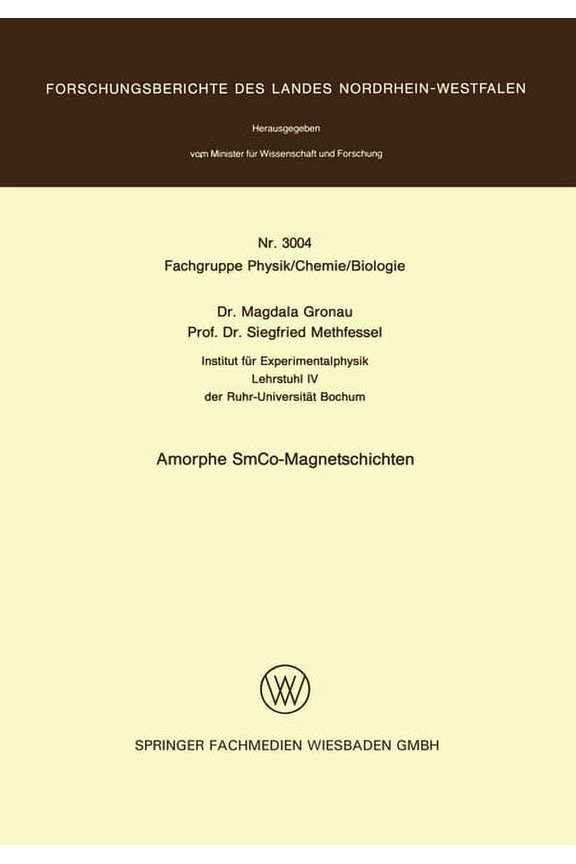 Amorphe SmCo-Magnetschichten, (Paperback)