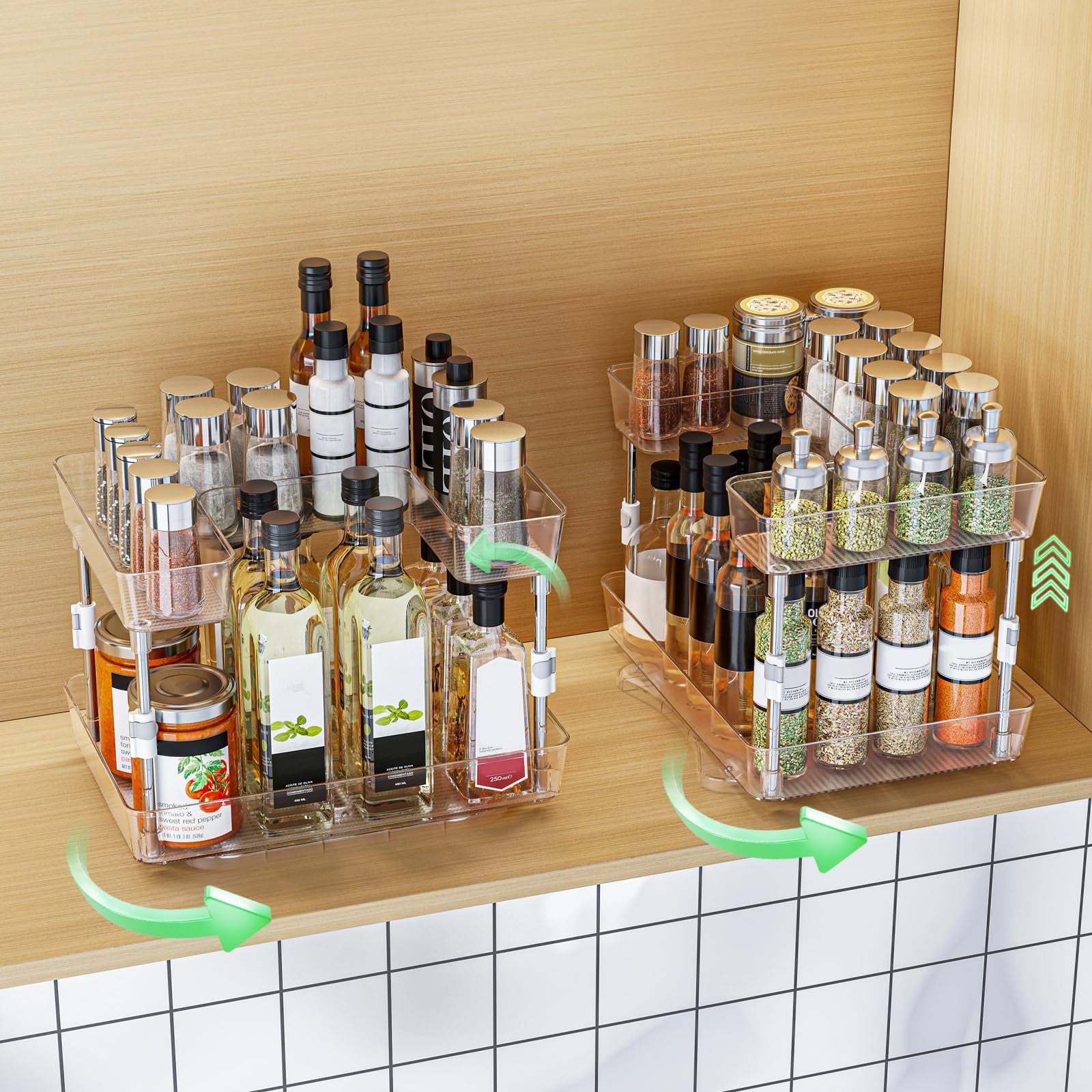 Amorvolat 2 Pack Lazy Susan Turntable Organizer 2 360° Rotating ...
