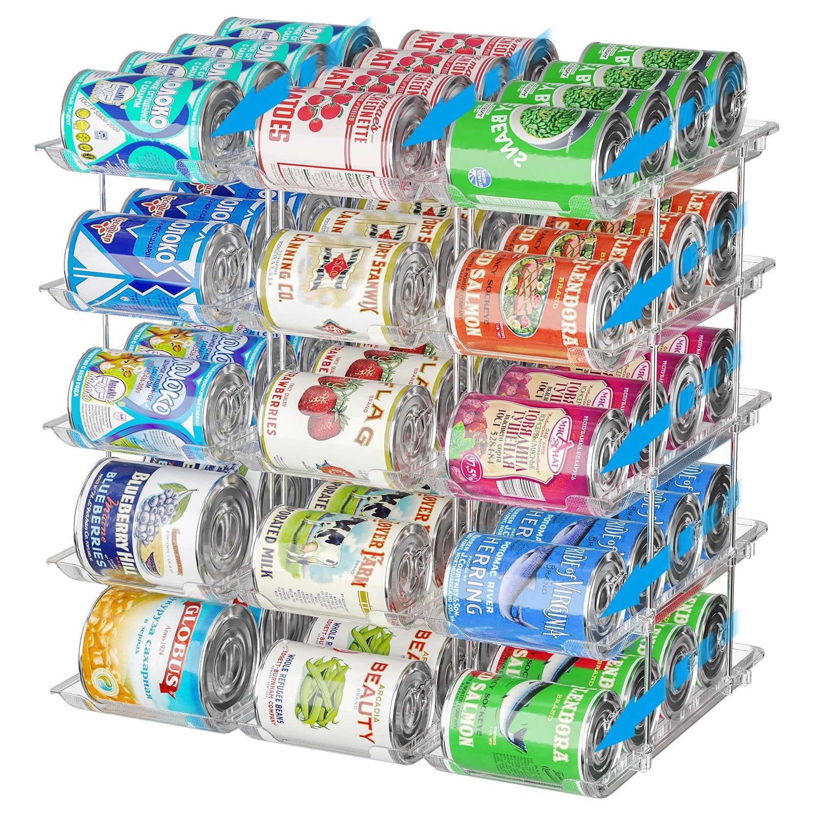 Amorvolat Can Organizer for Pantry, 5 Sets 3Tiers Can Storage Organizer ...