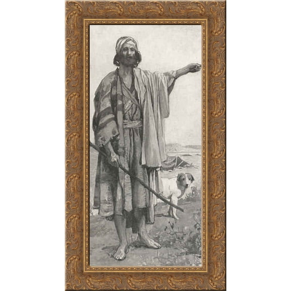 Amos 24x14 Gold Ornate Wood Framed Canvas Art by James Tissot