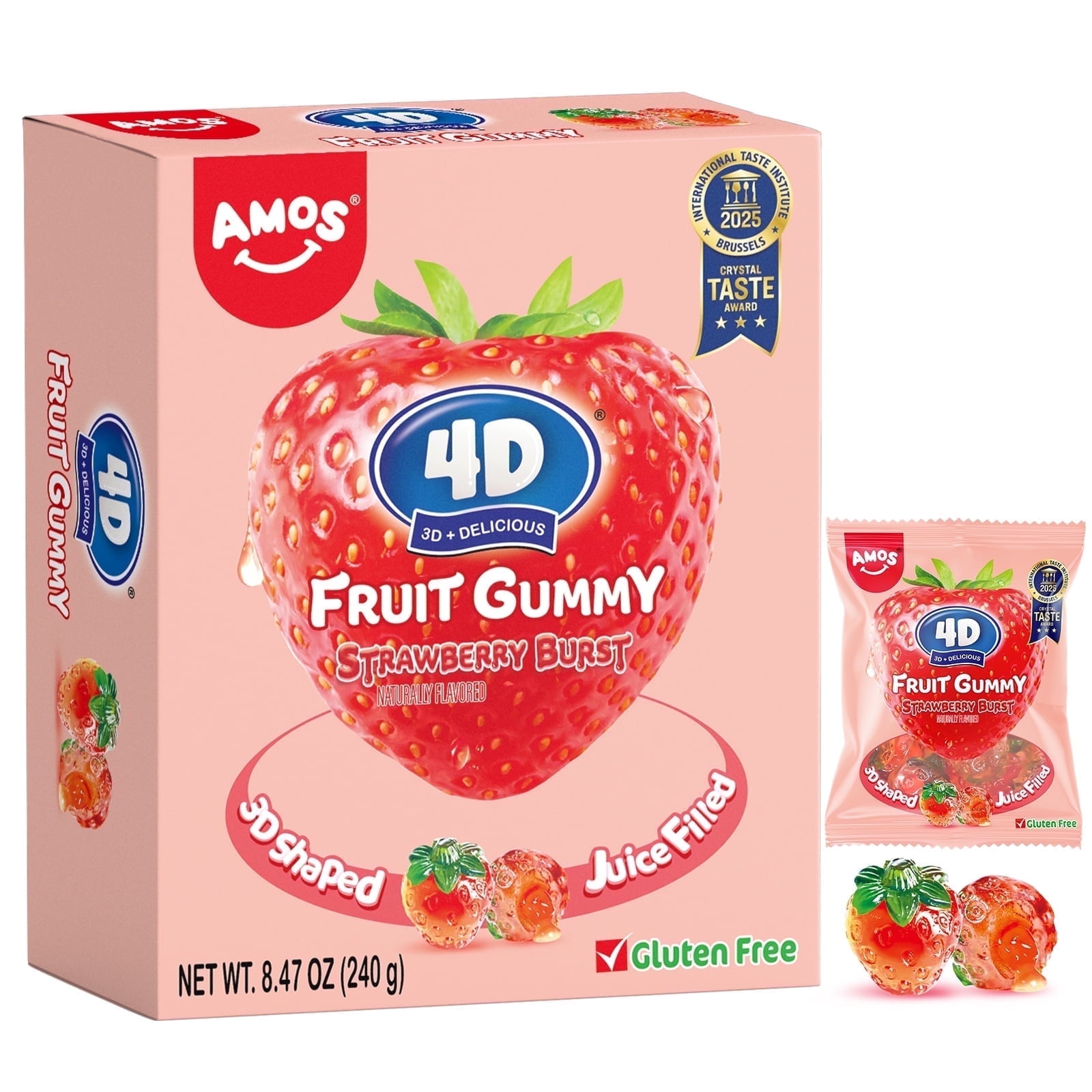 Walmart Deals of Walmart Black Friday Deals 2025 - Amos 4D Gummy Strawberry Burst No-Fat Natural Flavored Fruit Snacks Sharing Size 8.47oz