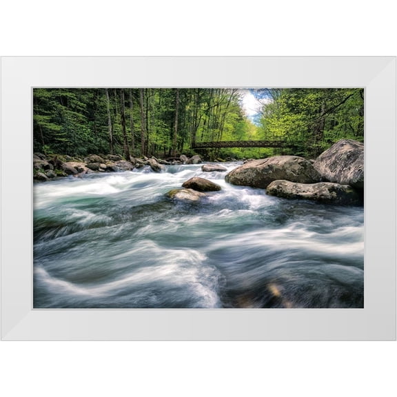Amos, Andy 14x11 White Modern Wood Framed Museum Art Print Titled - Rocky River Stream