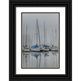 thumbnail image 1 of Amos, Andy 23x32 Black Ornate Wood Framed with Double Matting Museum Art Print Titled - Sailing Boats, 1 of 4