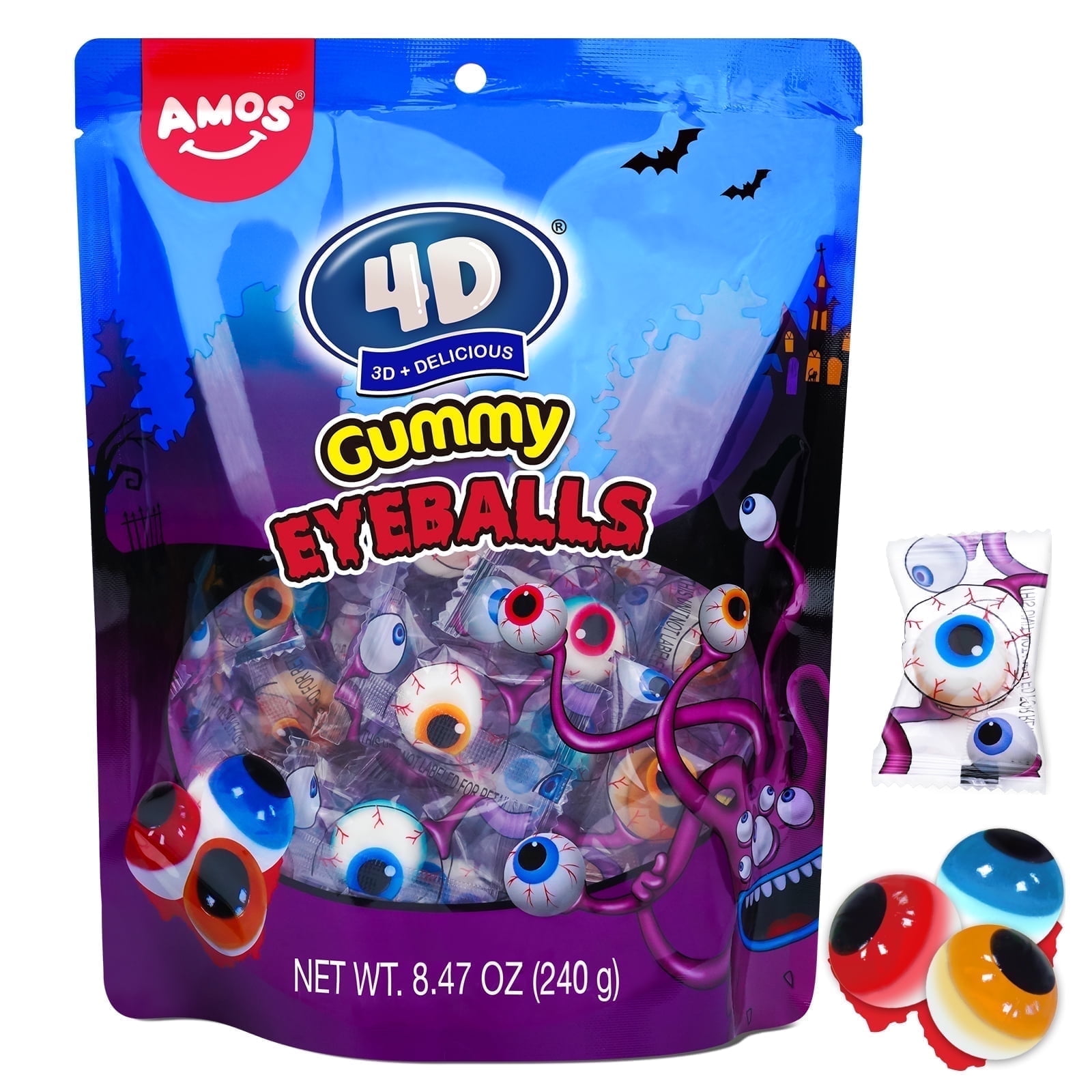 Amos Gummy Eyeballs Shaped Candy, Perfect Treat for Kids for