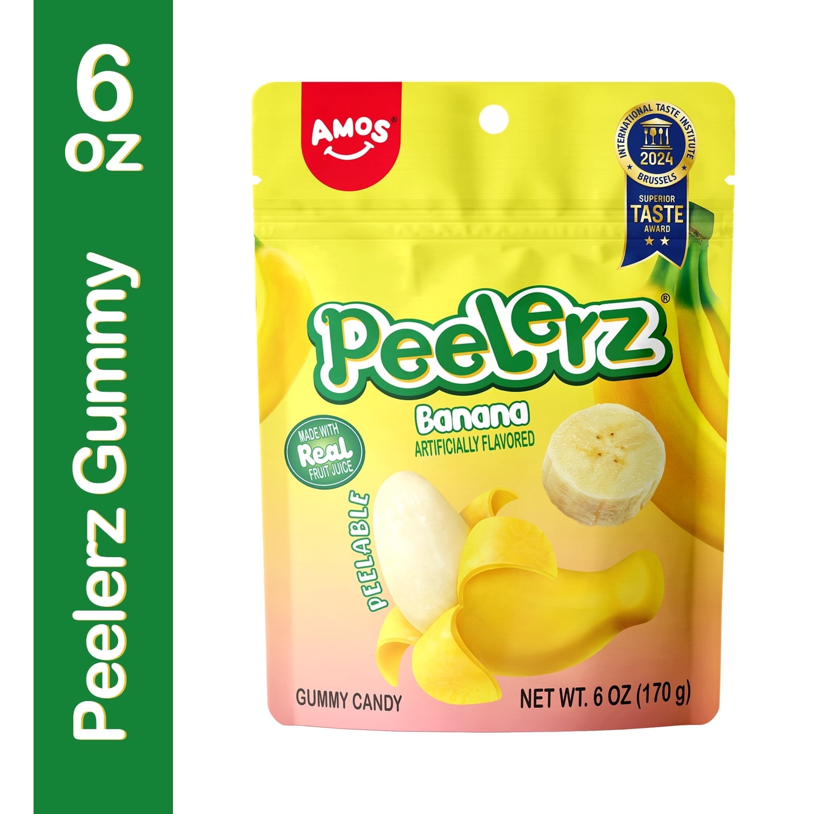Amos Peelerz Gummies Banana Gummy Candy Resealable 6 oz (1 Pack)