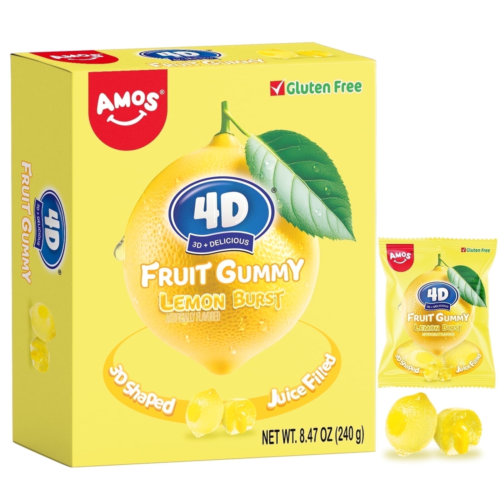 Walmart Black Friday Deals 2025 - Amos 4D Gummy Lemon Burst Gummies, Gluten-Free Shareable Pack 8.47 oz (1 Pack)