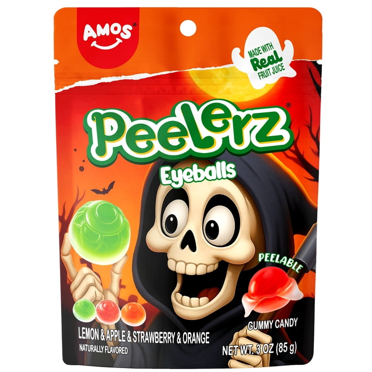 AMOS Peelerz Gummy Candy Eyeballs, Gluten-Free, Gelatin-Free, 3 oz