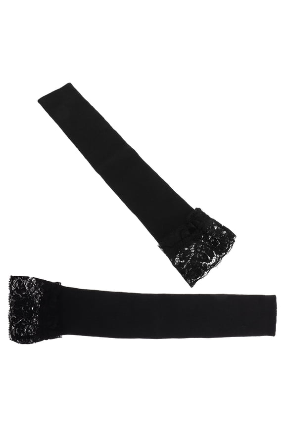 1 Pair Of Black Arm Warmers For Women Fingerless Design For Handling Devices Transitional Seasons