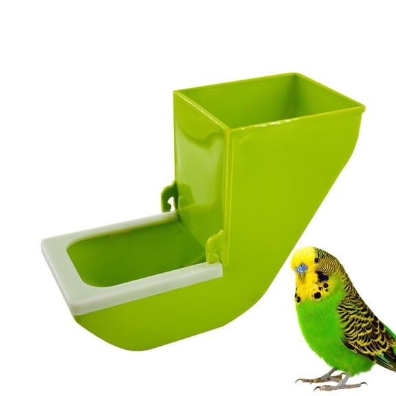 Amosfun 1Pc Green Parrot Feeding Cup Durable Hanging Cage Accessory