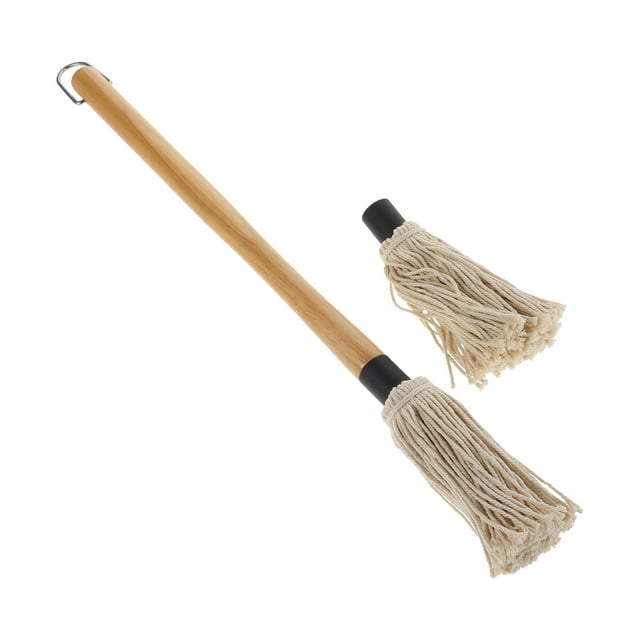 Amosfun 1 Set BBQ Mop Sauce Basting Mops Roasting Oil Brush Grilling