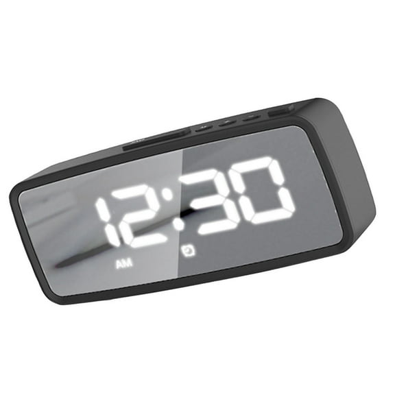 Amosfun 1 Set Multifunctional Black LED Electronic Alarm Clock with Stable Base