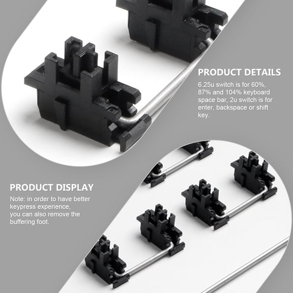 Amosfun 1Set Satellite Mount Plate Stabilizer for 60 Percent and 87 Percent Mechanical Keyboard