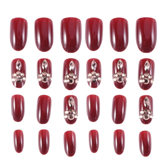 Amosfun Artificial False Nails Elegant Manicure Full Cover Brown Abs 24 Pcs