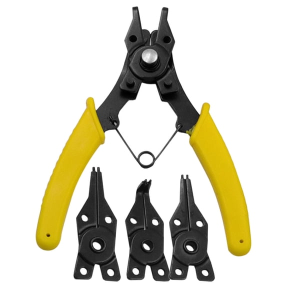 Amosfun 1 Set Snapring Pliers Metal Yellow for Versatile Tool Usage by Mechanics