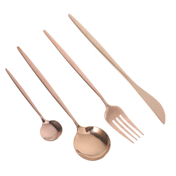 Amosfun 1 Set Vintage Silverware Set Ergonomic Design Stainless Steel For Family Dinners Parties