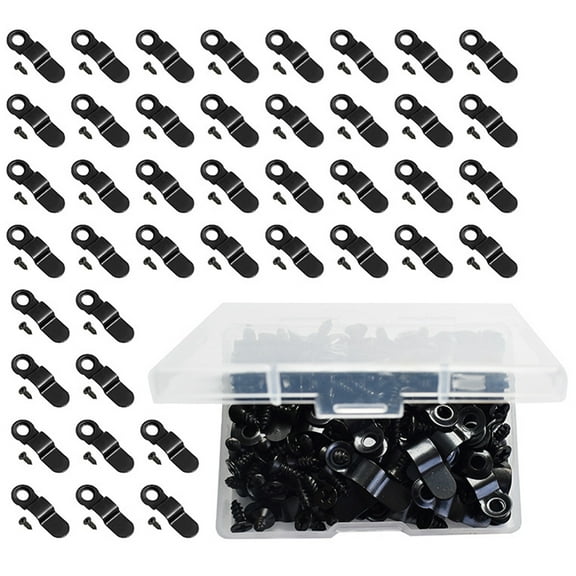 Amosfun 100Pcs Compact Black Picture Frame Fasteners Iron Turn Buttons for Outdoor Use