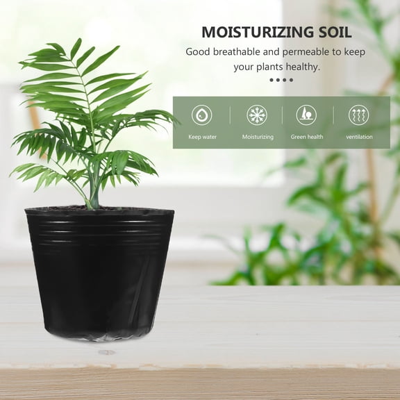 Amosfun 100Pcs Practical Black Planting Bags Nutrient Cups Breathable Containers for Various Plants