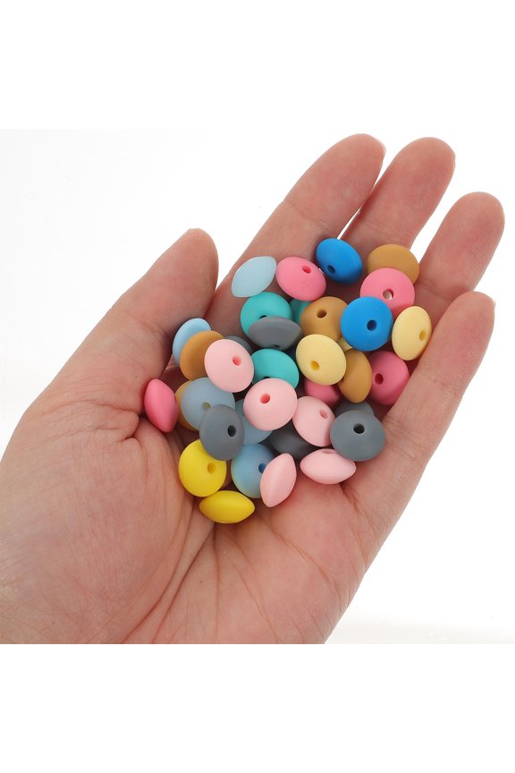 100 Pieces Assorted Color Silicone Beads Bulk for Jewelry Making, Crafts, Bracelets, Necklaces, and Handmade Accessories