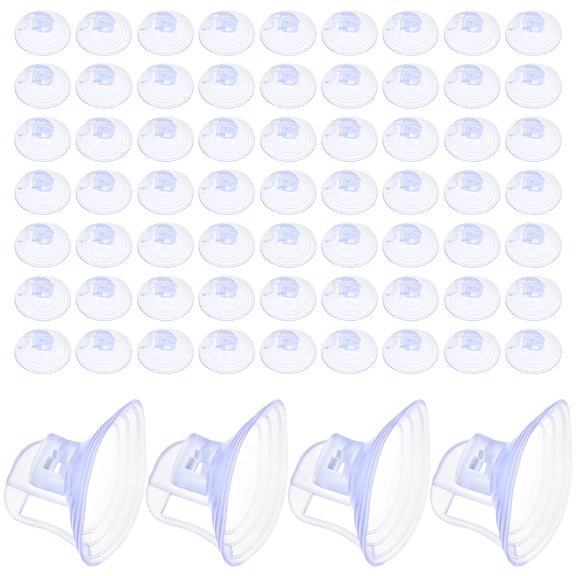 Amosfun 100Pcs Strong Adhesive Suction Holder Transparent PVC Suction Cups for Window Simple Design
