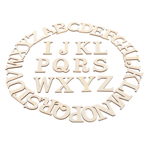 Amosfun Wood Cutout Letters Wooden Letter Cutouts Beige 100Pcs