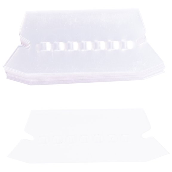 Amosfun 100pcs Clear File Index Label PVC Tabs for Daily Use and Work Efficiency Improvement