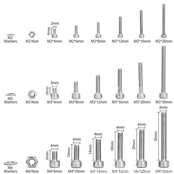 Amosfun 1080Pcs Premium Stainless Steel Nut and Bolt Set Multi Size with Storage Box