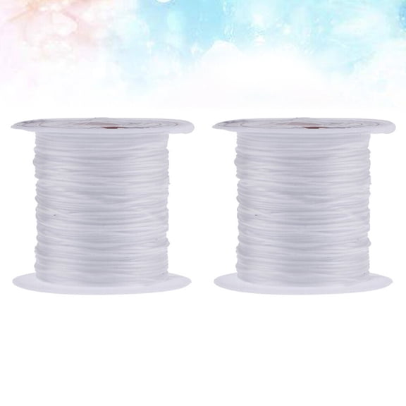 Amosfun 10Pcs Jewelry Elastic Thread White Strong Crystal Elastic Line for Bracelet and Necklace