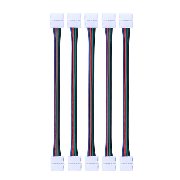 Amosfun 10Pcs LED Strip to Strip Jumper 4 Pin Connector Cable Fits 10Mm 5050 LED Chips