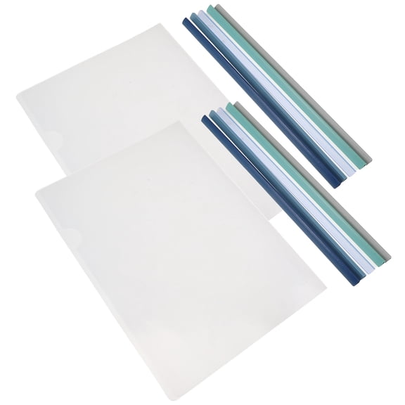Amosfun 10Pcs Office Binding Slide Bars for Plastic File Folders with Transparent Design and Easy Document Access