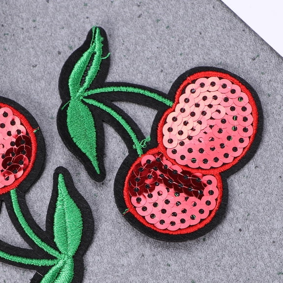 Amosfun Red Fruit Embroidered Patches for Clothing, Set of 10 Iron Sew Appliques for Jeans Jackets Bags Decor