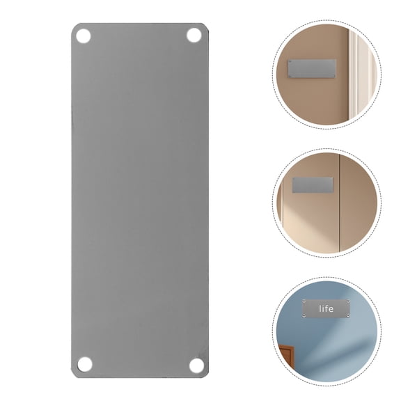 Amosfun 10Pcs Robust Stainless Steel Blank Signs Black Metal Engravable Plates for Home and Office