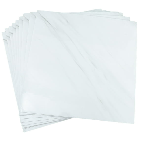 Amosfun 10Pcs Self Adhesive Marble Tiles Wall Sticker Waterproof for Bathroom and Kitchen Remodel