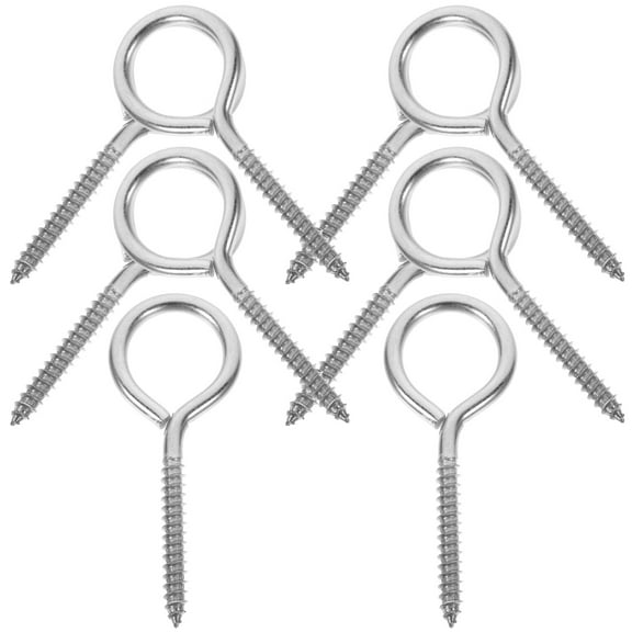 Amosfun 10Pcs Heavy Duty Stainless Steel Eye Screws for DIY Projects Indoor