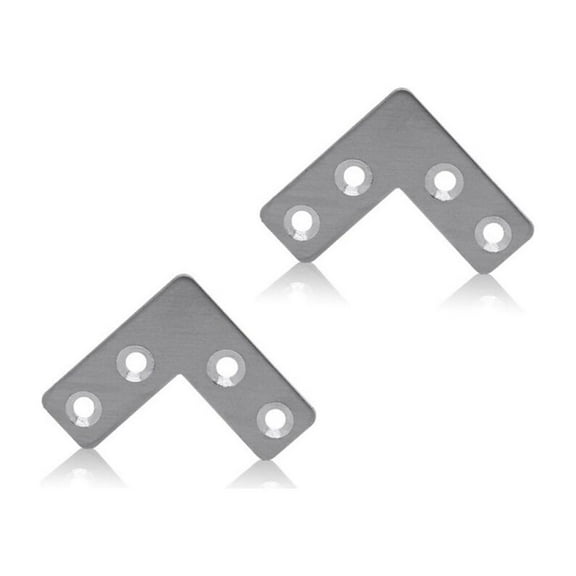 Amosfun 10Pcs Stainless Steel Corner Bracket Plated Welded Angle Brace for Fixed Plates