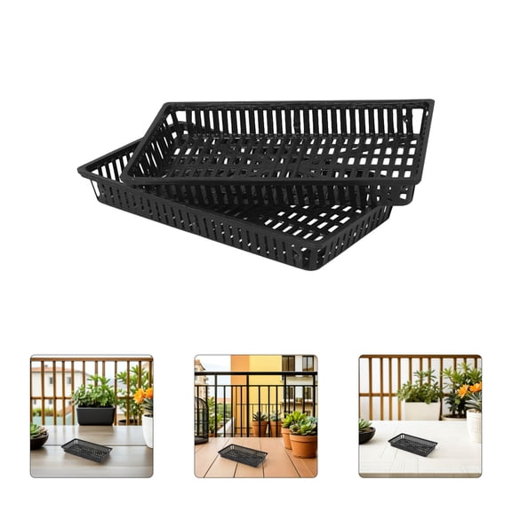 Amosfun 10Pcs Water Plants Plastic Black Round Practical Design for Fish Tank Accessories