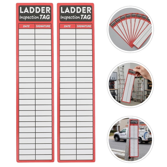 Amosfun 10Pcs Scaffold and Ladder Inspection Tags Red Self Adhesive Weatherproof Safety Labels