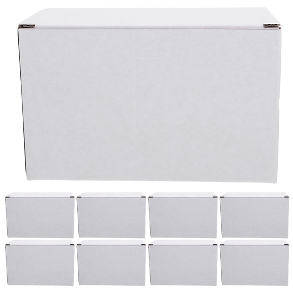 Amosfun 10Pcs White Corrugated Boxes for Packaging Storage with Multi Grid Design