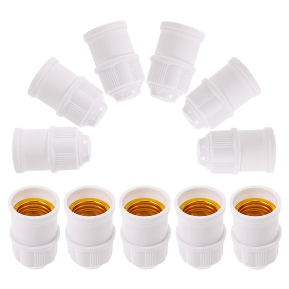 Amosfun 10Pcs White Lamp Socket with E27 Screw Base Easy Installation for Pendant Lighting Use