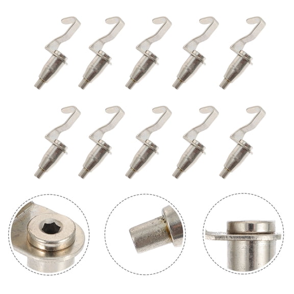 Amosfun 10Pcs Wire Rope Hanging Hook Plated Silver Zinc Alloy Steel Convenient and Safe for Hanging Use