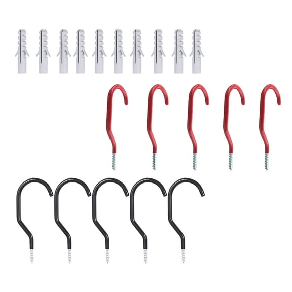 Amosfun 10Sets Steel Bike Wall Mount Rack with Soft Coated Hooks for Vertical Bike Storage