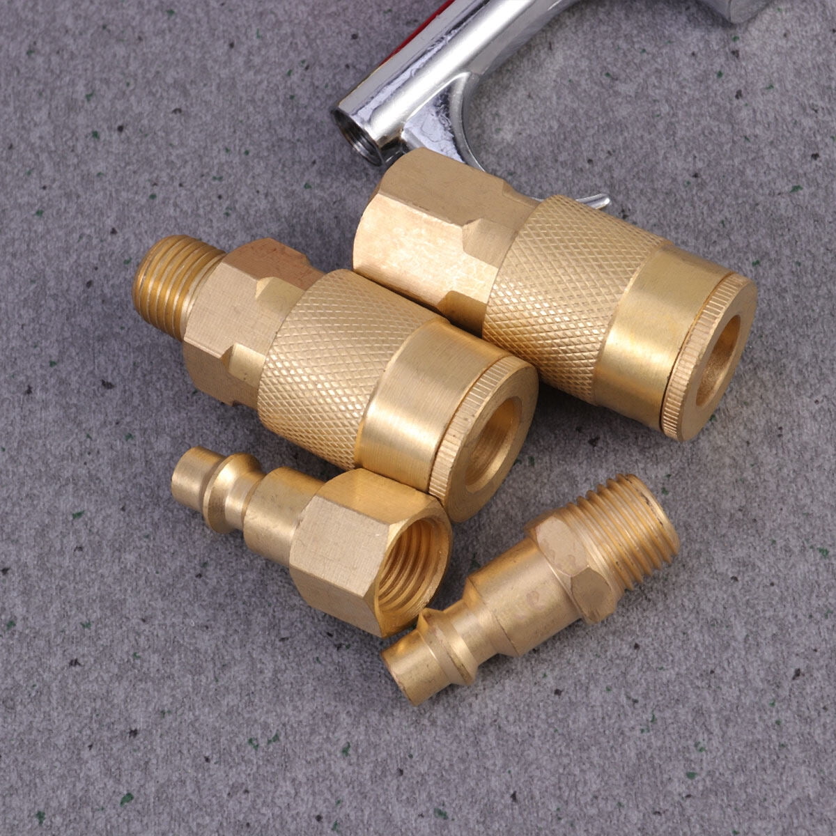 Amosfun 10-Piece Air Compressor Hose Kit with Quick Connectors, Copper Fittings for Industrial and Workshop Use