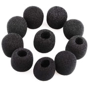 Amosfun 10Pcs Microphone Shield Covers Black Sponge for Versatile Lapel Microphone Use