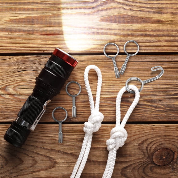 Amosfun 10Pcs Robust Stainless Steel Ratchet Strap Hooks for Household Use and Outdoor Equipment