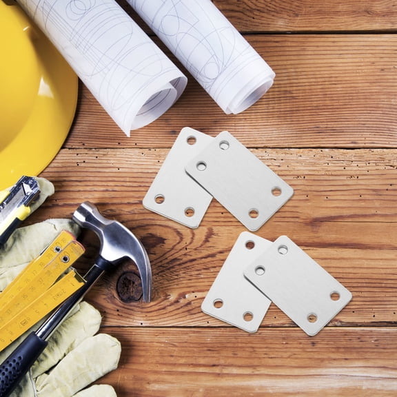 Amosfun 10Pcs Stainless Steel Flat Mending Plates with Holes for Wood Joints Connector Support