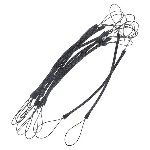Amosfun 10Pcs Black Spring Rope Pen Lanyard for Stylus Pen Retractable Anti Lost Strap