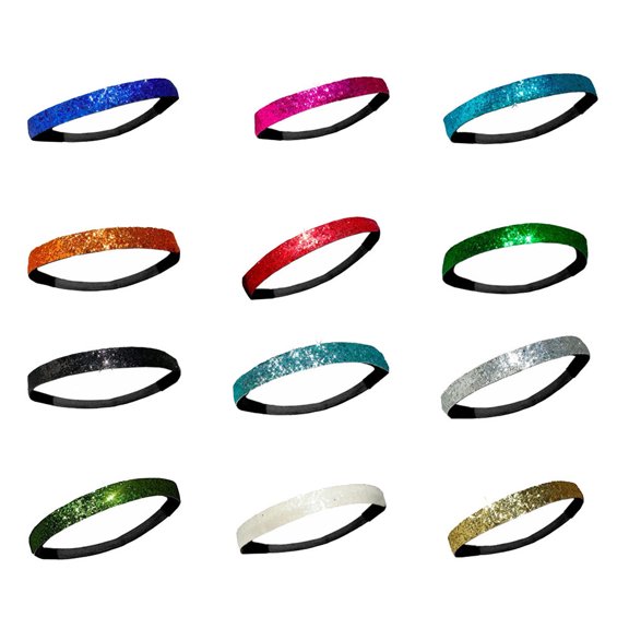Amosfun 12pcs Hairbands for Women's Hair Keeps Hair Out of Face Assorted Color Glittery Headbands