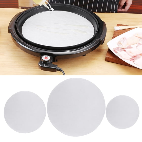 Amosfun 150Pcs White Parchment Paper Circles for Baking Non Stick Cake Pan Liners Round Baking Sheets