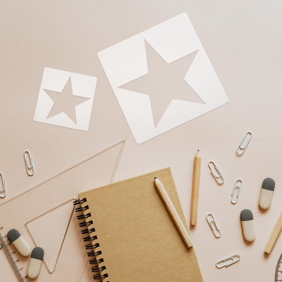 Amosfun 16-Piece Reusable Star Stencils, Spray Paint Templates for Crafts, Wood Signs, Walls, Scrapbook, Home Decor Art