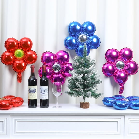 Amosfun 16PCS Flower Shape Balloon Decorations Reusable Floral Balloon for Themed Parties